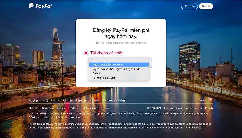 Cách đăng ký PayPal