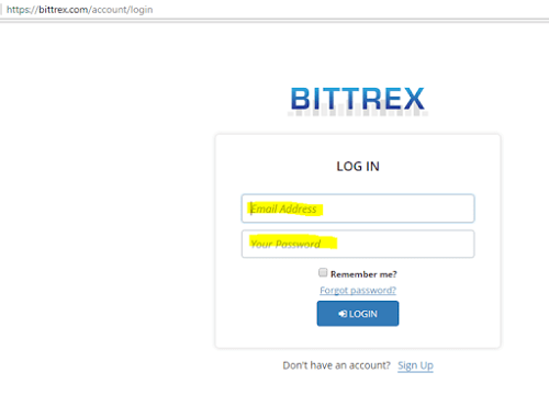 Cách rút tiền từ Bittrex bước 1