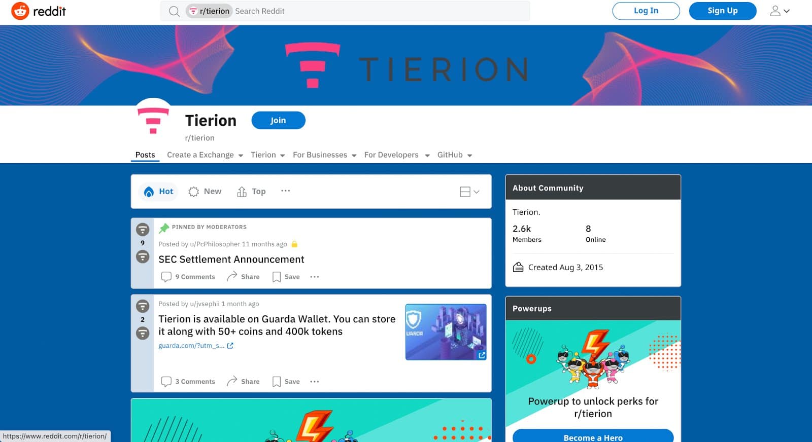 Cộng đồng Tierion trên Reddit
