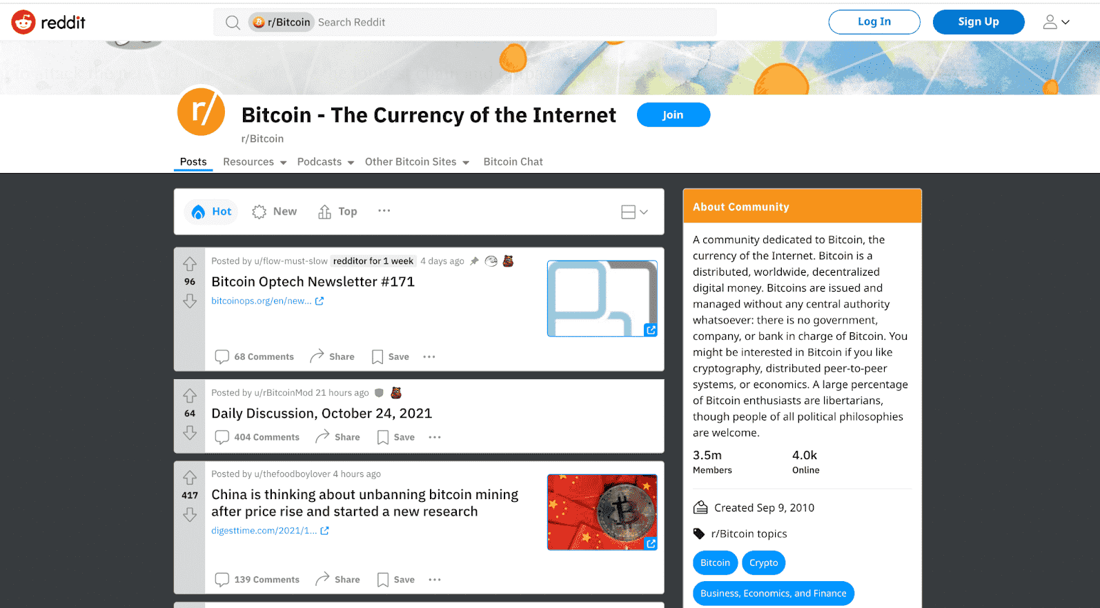 Cộng đồng Bitcoin trên Reddit